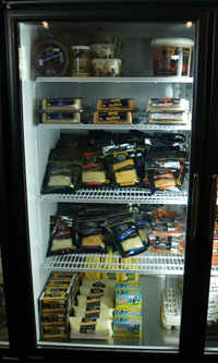 cheese, butter, milk, eggs and other dairy products are available
